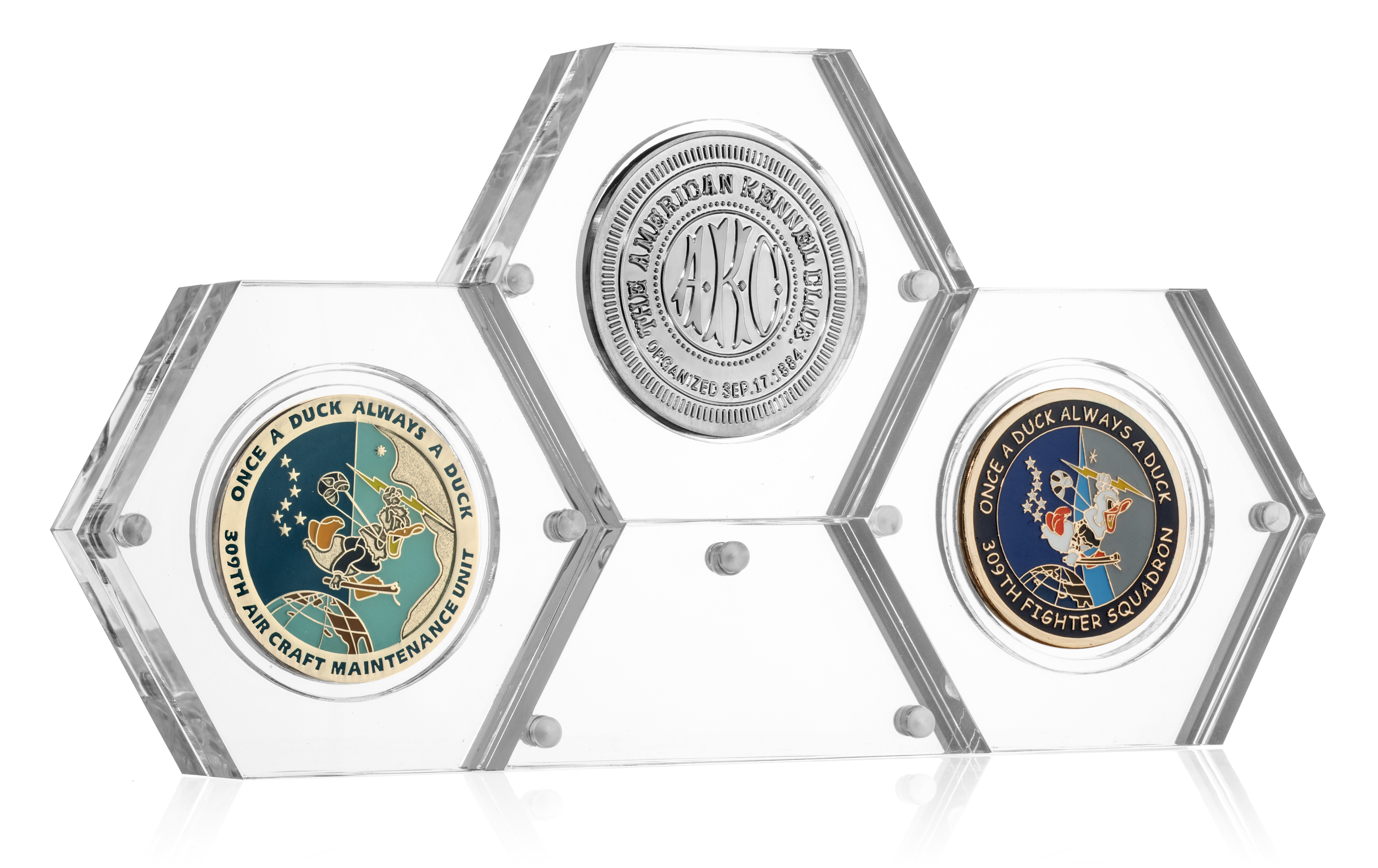 Hexagon Clear Acrylic Coin Displays